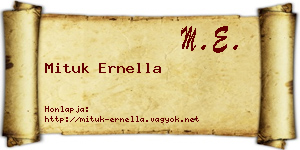 Mituk Ernella névjegykártya